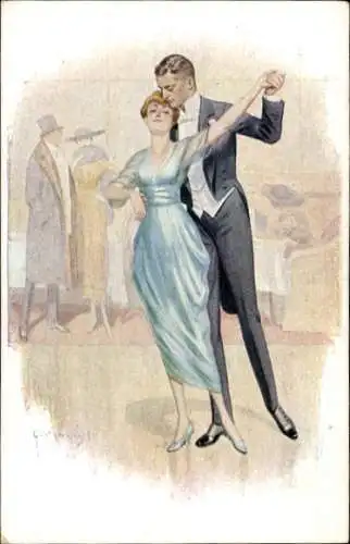 Künstler Ak Ball, Tanzpaar