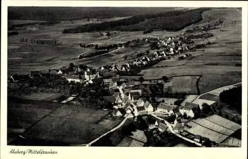 Ak Absberg in Mittelfranken, Luftaufnahme von  Häuser, Felder, Wald