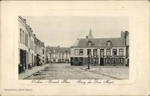 Ak Orchies Nord, Foto einer Platzansicht, Cafés,  Architektur