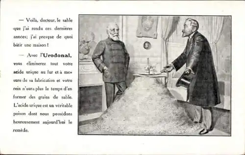 Ak Zwei Männer, Arzt, Sand, Werbung Urodonal