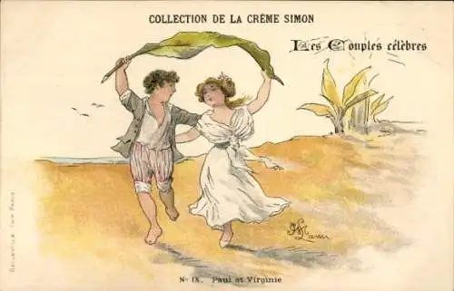 Künstler CPA Reklame, Collection de la Creme Simon, Paul et Virginia