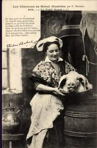CPA Les Chansons de Botrel, Le Petit Goret