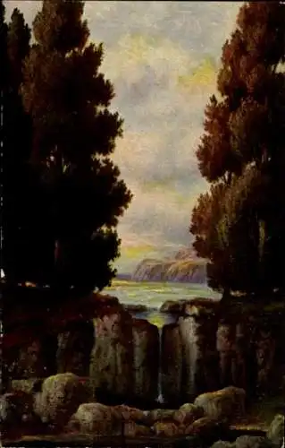 Künstler Ak Hoy, W., Italienische Landschaft, See