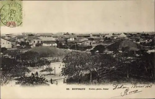 Ak Rufisque Senegal, Blick auf Rufisque, Häuser, Hügel, Bäume