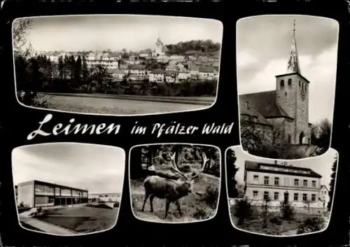 Ak Leimen in der Pfalz, Kirche, Gebäude, Panorama