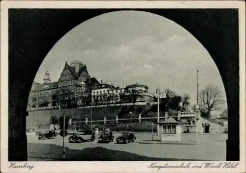 Ak Hamburg St. Pauli, Navigationsschule, Wiezels Hotel