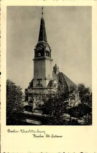 Ak Berlin Charlottenburg, Blick zur Kirche Alt-Lietzow