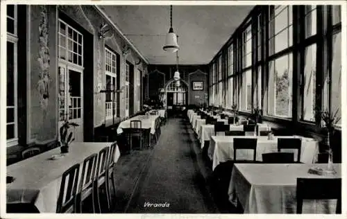 Ak Johannisbad Schmeckwitz Räckelwitz Oberlausitz, Veranda, Dr. Nikolaus Rachel