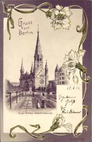 Passepartout Ak Berlin Charlottenburg, Kaiser-Wilhelm-Gedächtniskirche