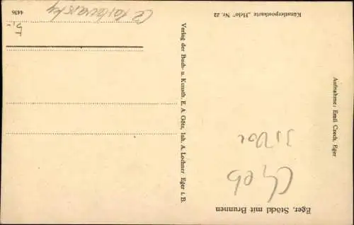 Ak Cheb Eger Region Karlsbad, Stöckl mit Brunnen