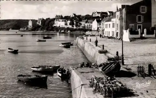 Ak Belle Ile en Mer Morbihan, Hafen von Sauzon