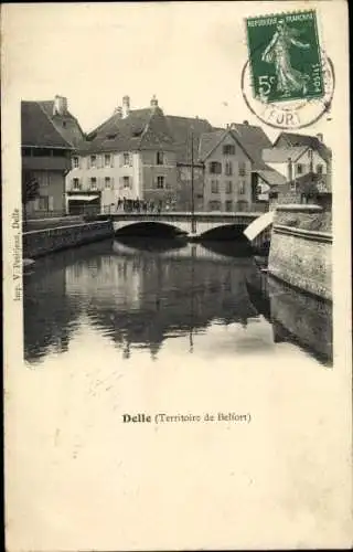 Ak Delle Territoire de Belfort, Brücke, Fluss