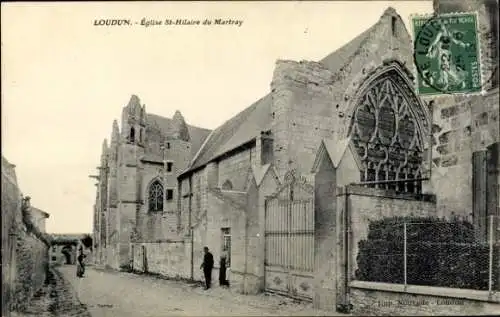 Ak Loudun Vienne, Église St-Hilaire du Martray,  Architektur, alte 