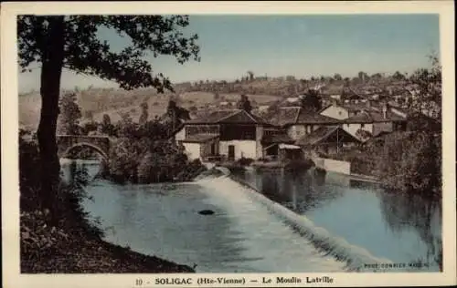 Ak Soligac Haute Vienne, Le Moulin Latrille
