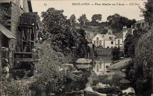 CPA Pont Aven Finistère, Vieux Moulins sur l'Aven