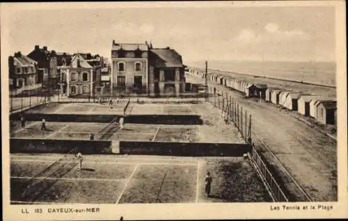 Ak Cayeux sur Mer Somme, Tennis, Plage
