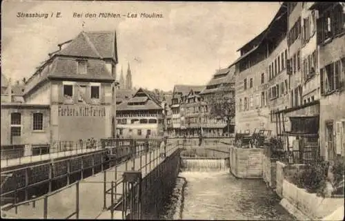 Ak Strasbourg Straßburg Elsass Bas Rhin, Bei den Mühlen