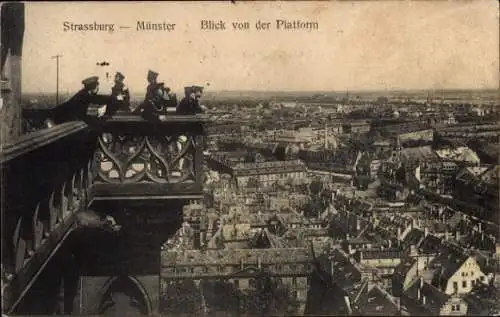 Ak Straßburg Elsass Bas Rhin, Münster, Blick von der Plattform