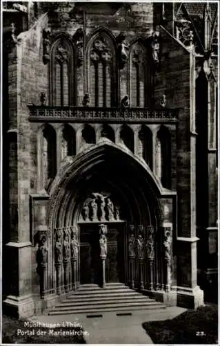 Ak Mühlhausen in Thüringen, Portal der Marienkirche