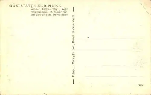 Ak Kassel in Hessen, Gaststätte zur Pinne