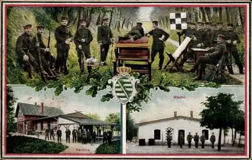 Ak Burghausen Rückmarsdorf Leipzig, Bienitz, Militär-Schießstand, Kantine, Wache