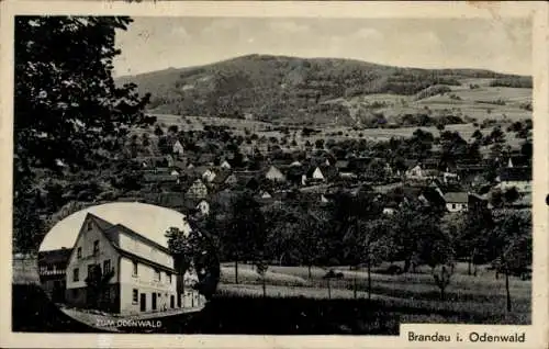 Ak Brandau im Odenwald Modautal, Gesamtansicht, Gasthof zum Odenwald, Inh. G. Helfrich