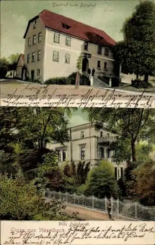 Ak Erfurt in Thüringen, Gasthof zum Burghof, Villa Deighardt, kolorierte Ansicht