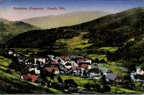 Ak Hachimette Eschelmer Elsass Haut Rhin, Eschelmer, Kämpfe 1914, malerische Landschaft, Dorfansi