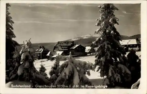 Ak Pomezní Boudy Grenzbauden Malá Úpa Kleinaupa, Riesengebirge, Winter