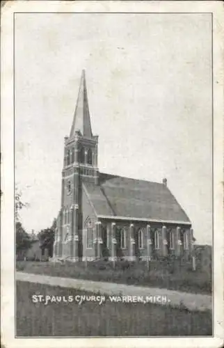 Ak Warren Michigan USA, Sankt Paulskirche