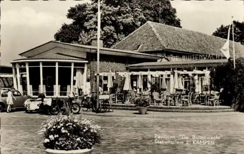 Ak Kampen Overijssel Niederlande, Paviljoen De Buitenwacht, Stationsplein, Außenbereich, Tische, 
