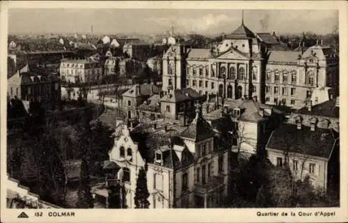 Ak Colmar Kolmar Elsass Haut Rhin, Schwarze und weiße Fotografie, Quartier de la Cour d'Appel,  G