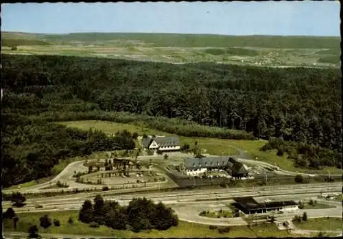 Ak Reinhardshain in Hessen, Bundes Autobahn Rasthaus, Panorama, Schmiedel