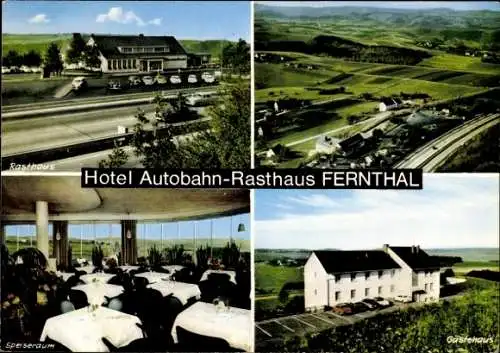 Ak Neustadt Wied, Hotel Autobahn Rasthaus Fernthal, Fliegeraufnahme