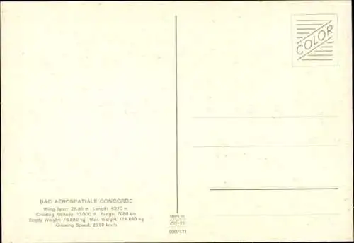 Ak Überschallflugzeug BAC Aerospatiale Concorde