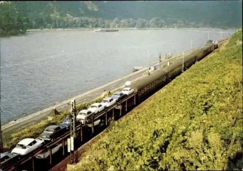 Ak Sonderdienst der DB, Auto im Reisezug, Deutsche Bundesbahn