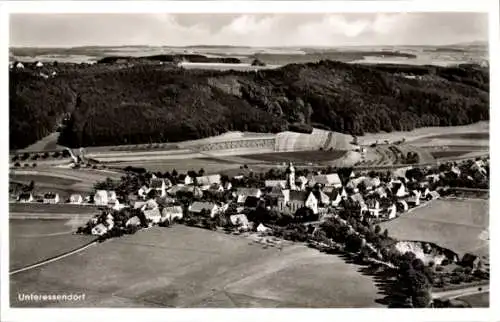 Ak Unteressendorf Hochdorf an der Riß Oberschwaben, Unteressendorf vom Flugzeug aus