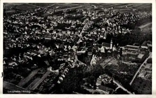Ak Laupheim in Oberschwaben Württemberg, Fliegeraufnahme