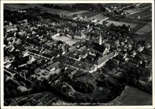 Ak Bad Königshofen im Grabfeld Unterfranken, Fliegeraufnahme