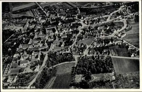 Ak Borne Overijssel Niederlande, Luftaufnahme von  schwarz-weiß, Wohngebiete, Straßenverlauf