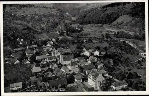 Ak Gurtweil Waldshut Tiengen am Hochrhein, Luftaufnahme von  ländliche Umgebung, Käppelchen, Häus