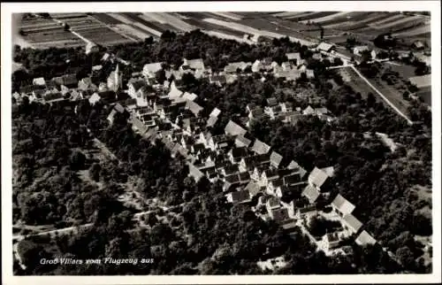Ak Großvillars Oberderdingen im Kraichgau Württemberg, Fliegeraufnahme