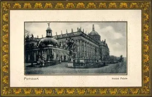 Präge Passepartout Ak Potsdam, Neues Palais