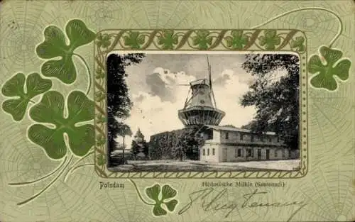 Präge Passepartout Ak Potsdam, Historische Mühle, Sanssouci