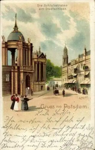 Künstler Litho Heide, Potsdam, Schlossstraße am Stadtschloss