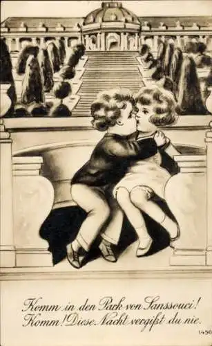 Ak Potsdam, Komm in den Park von Sanssouci! Komm! Diese Nacht vergisst du nie