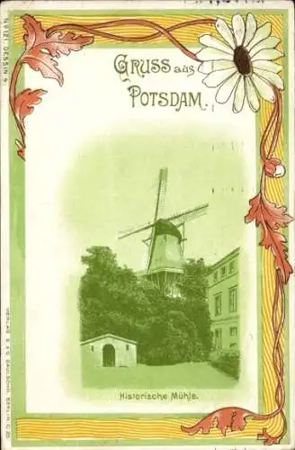 Jugendstil Ak Potsdam, Historische Mühle