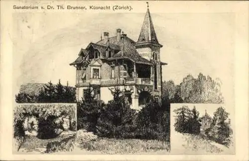 Künstler Ak Küsnacht Kanton Zürich, Sanatorium, Dr. Th. Brunner