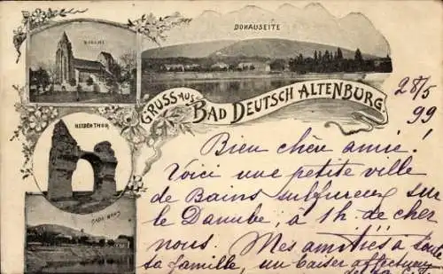 Ak Bad Deutsch Altenburg in Niederösterreich, Kirche, Heidentor