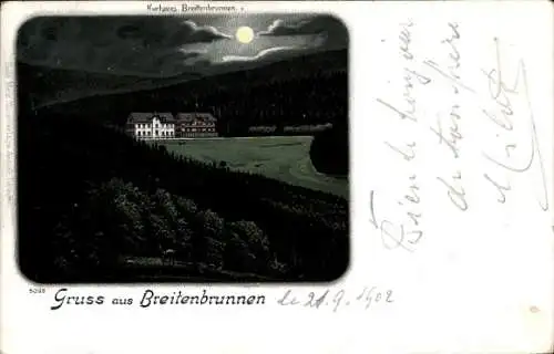Mondschein Ak Sasbachwalden im Schwarzwald, Breitenbrunnen, Kurhaus